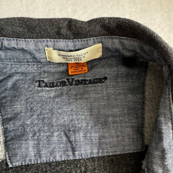 Taylor Vintage Mens Shirt XL Cambray Collared Pullover Thick Fleece - Picture 3 of 6